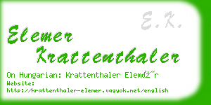 elemer krattenthaler business card